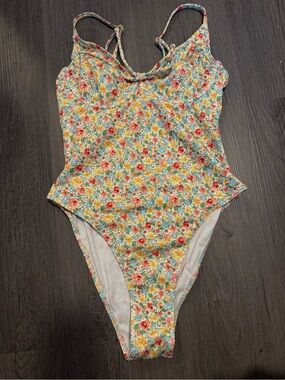 🩵Floral Ribbed One Piece Swimsuit | Size Small | NWOT